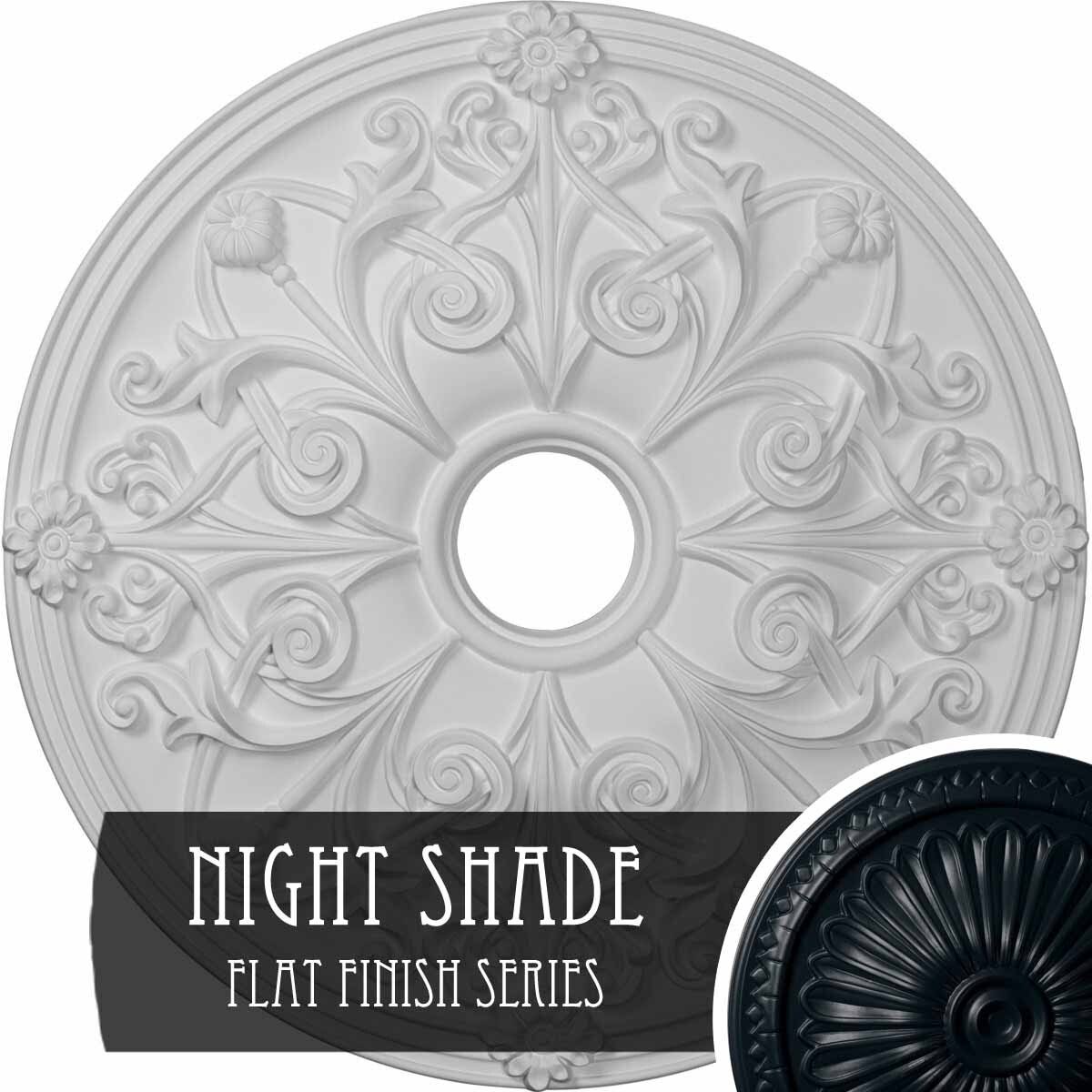 23 5/8x22OD x 3 7/8x22ID x 2 1/8x22P Hand-Painted Ceiling Medallion E6128