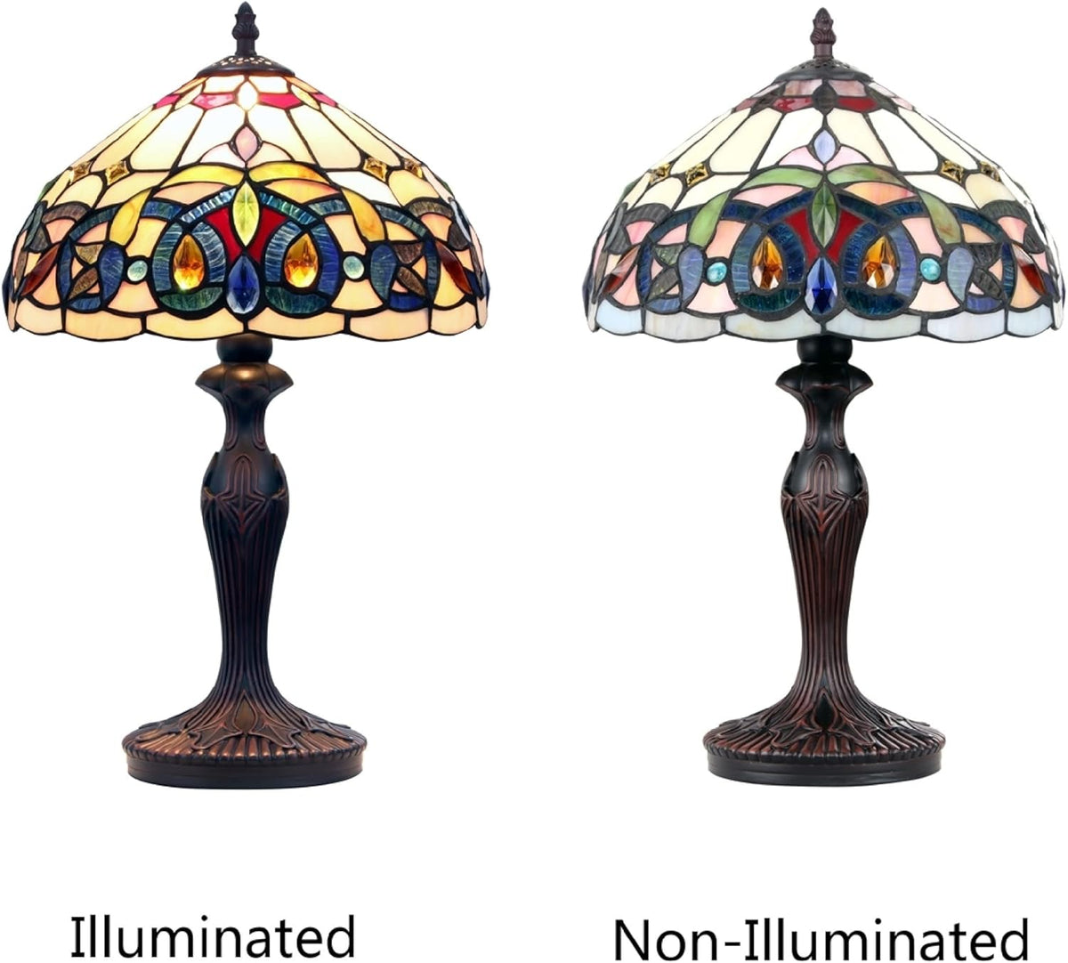 Dark Bronze 1 Light Table Lamp 12" Shade A35477