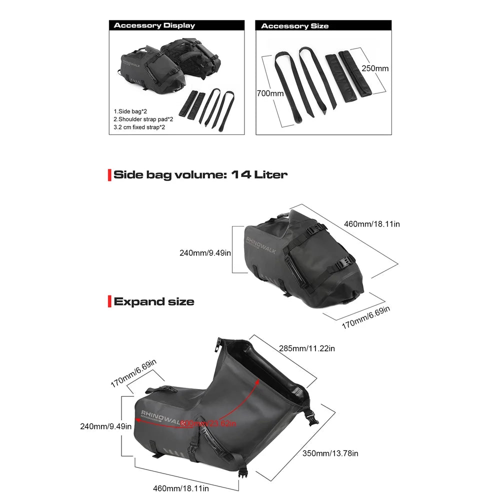 Motorcycle Rearseat Bag Large Capacity Storage Side Bag C115713