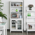 White Storage Cabinet Bookcase with Adjustable Shelves G755166