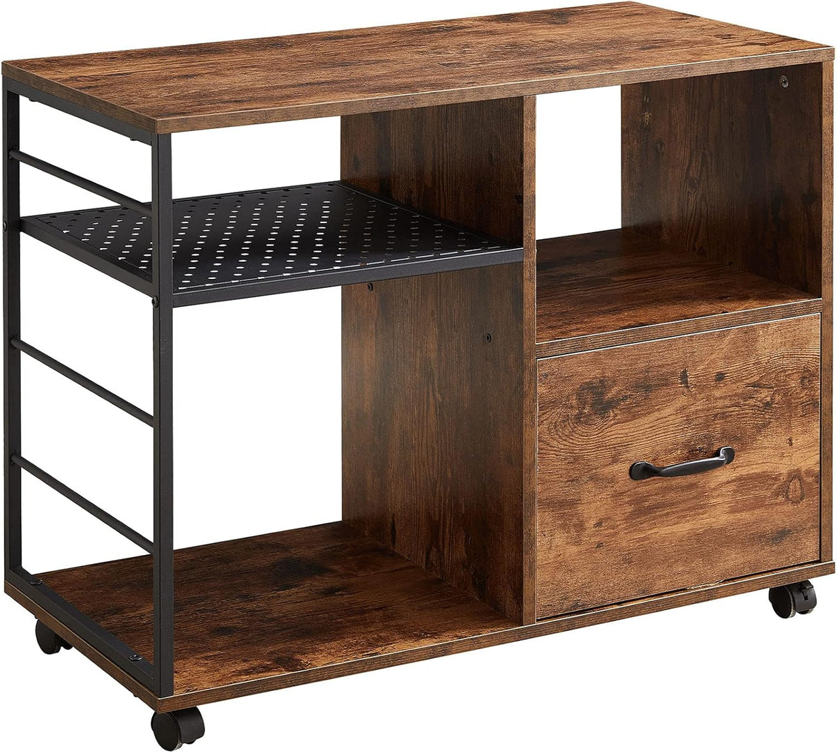 File Cabinet with Drawer and Open Storage Shelves L612