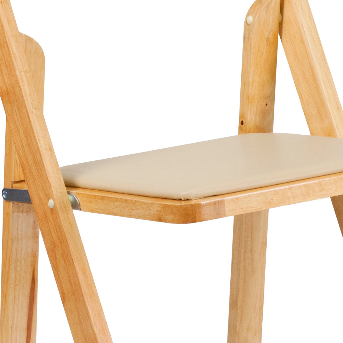 4 Pack Natural Wood Folding Chair with Vinyl Padded Seat J436