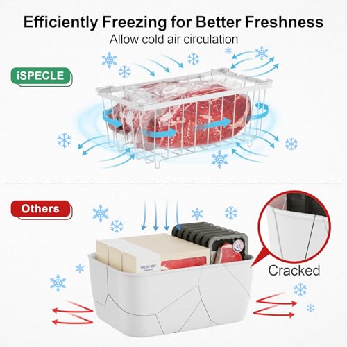 4 Pack Small Stackable Black Freezer Organizer Bins K945