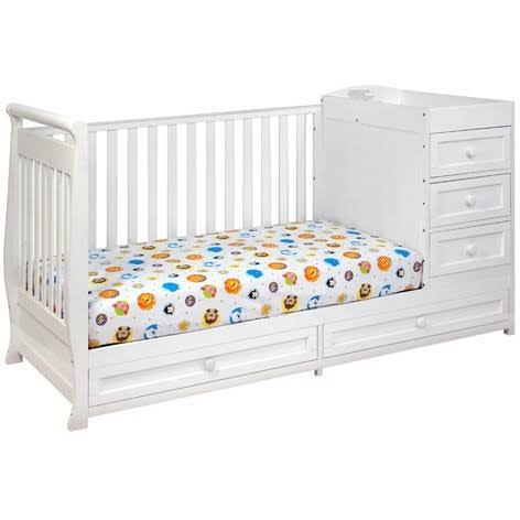 2-in-1 Convertible Crib and Changer, White G3483