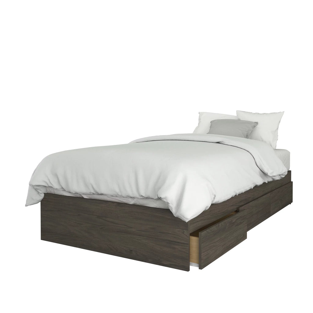 Twin Size Storage Wood Bed Frame with 3 Drawers S962357