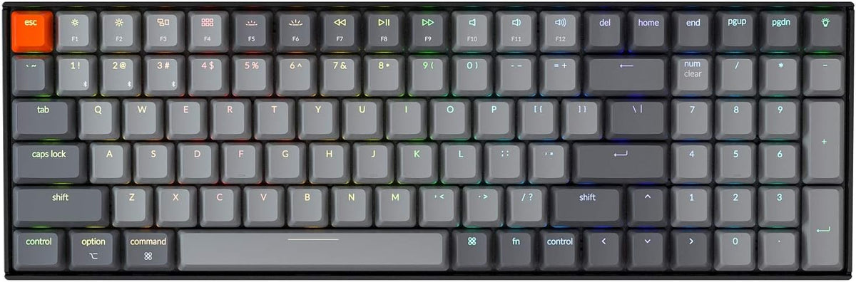 96% Layout 100 Keys Wireless Bluetooth 5.1 / Wired USB Mechanical Keyboard with RGB Backlight L10716