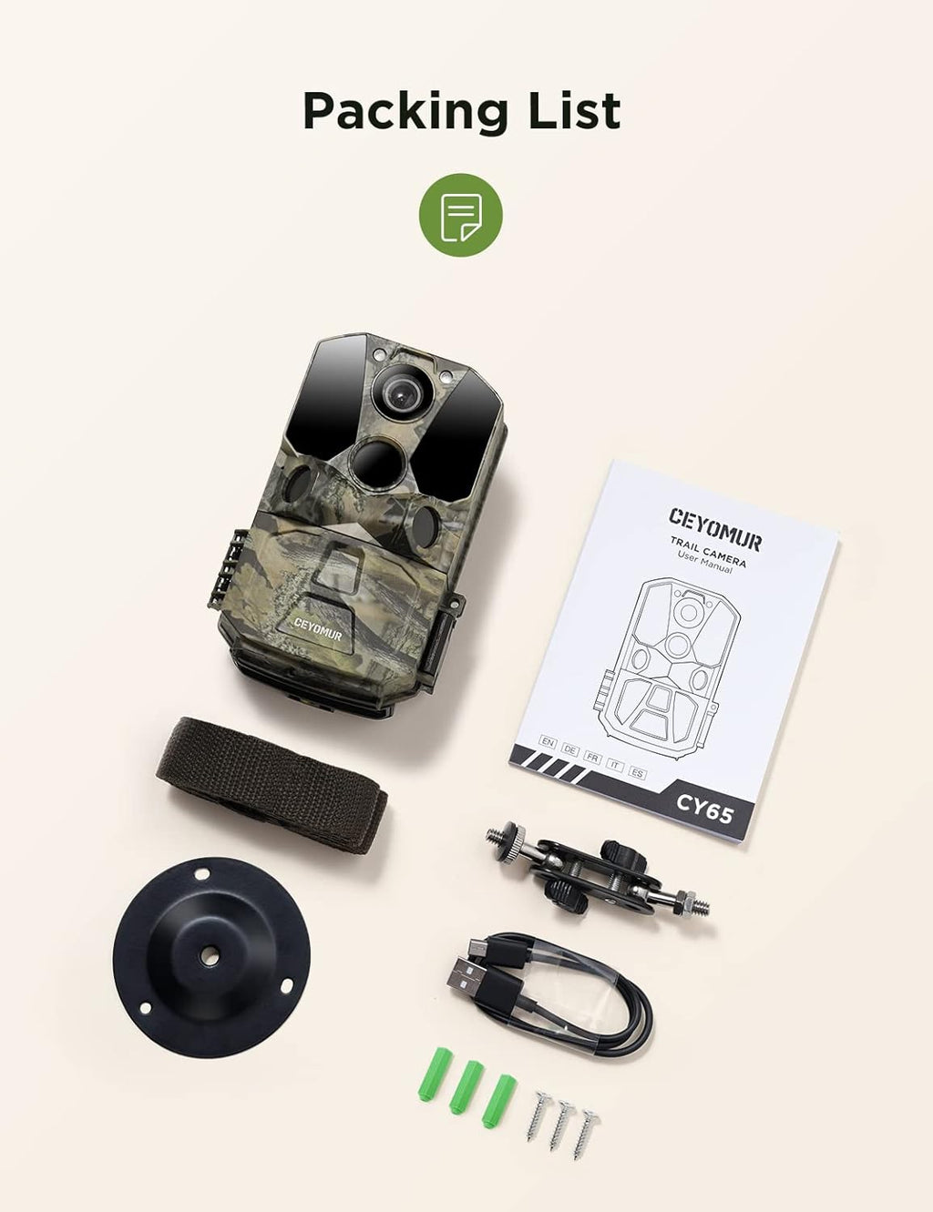 WiFi Bluetooth 30MP 1296P Hunting Camera with IR Night Vision and IP66 Waterproof S2422