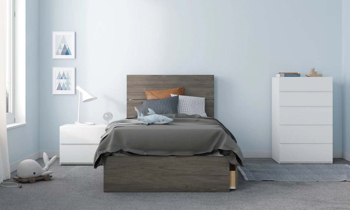 Twin Size Storage Wood Bed Frame with 3 Drawers S962357