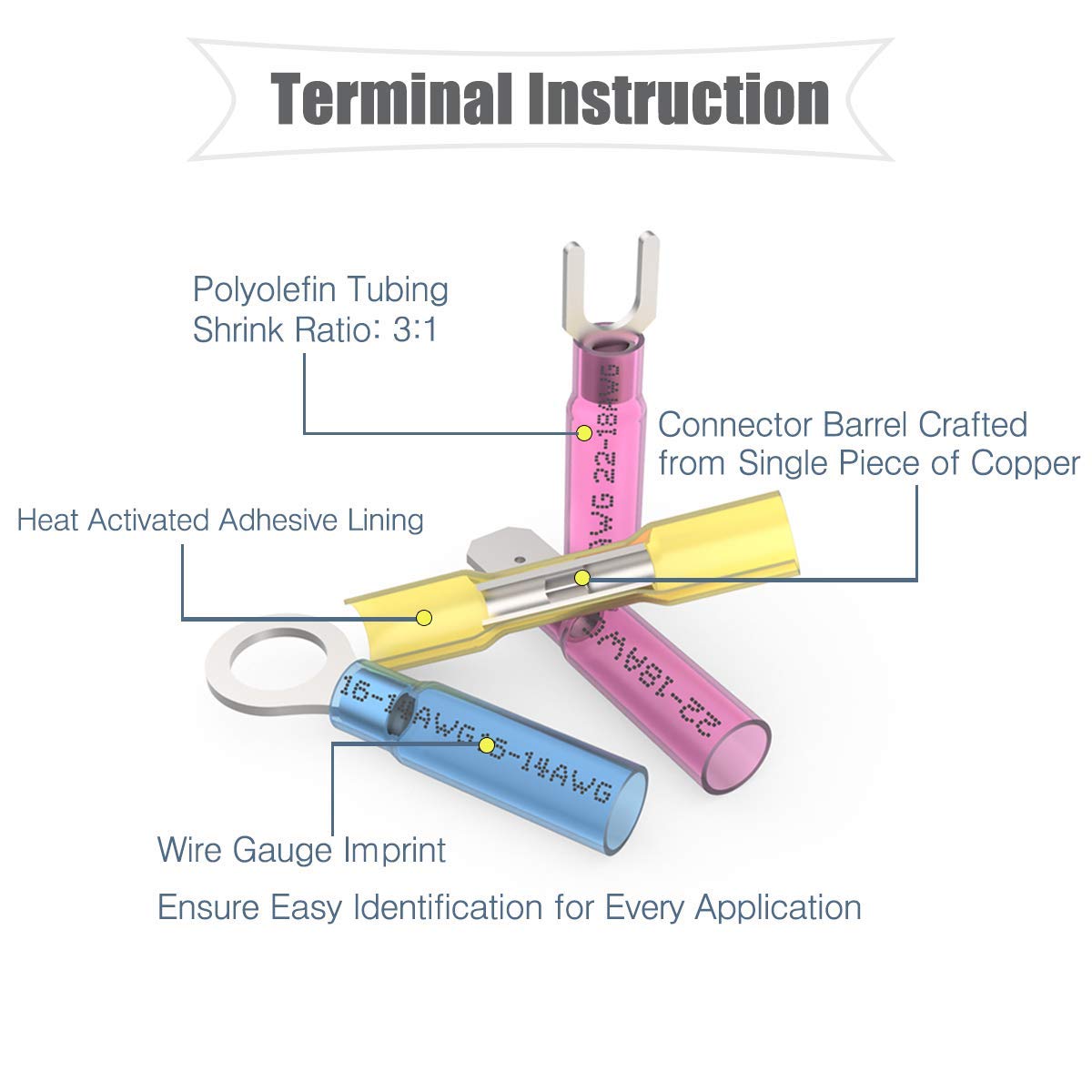 810PCS Heat Shrink Connectors Kit Z6525