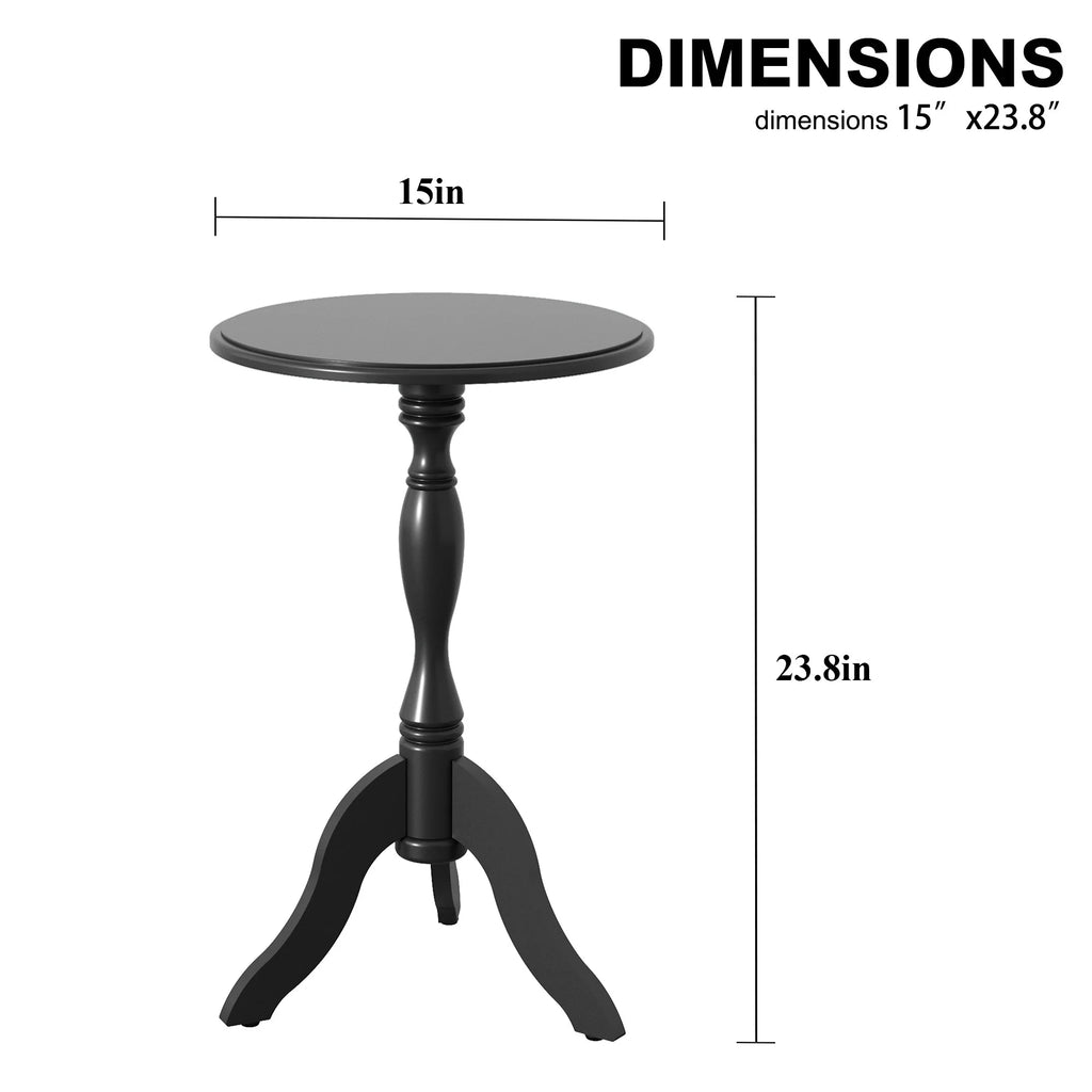 Round Small Wooden End Table J4120
