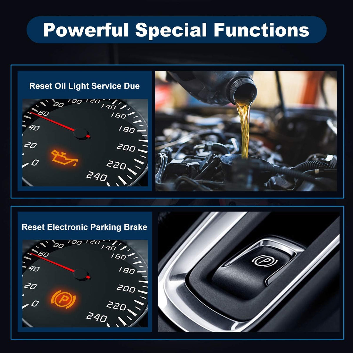 Obd2 Scanner Diagnostic Scan Tool with EPB Reset Oil Light Reset ABS Bleeding Throttle Reset SAS Calibration R46646