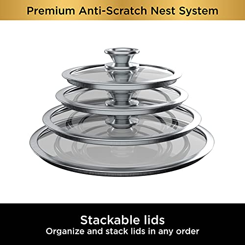 10 Piece Hard Anodized Nonstick Pots & Frying Pans Set with Glass Lids V850