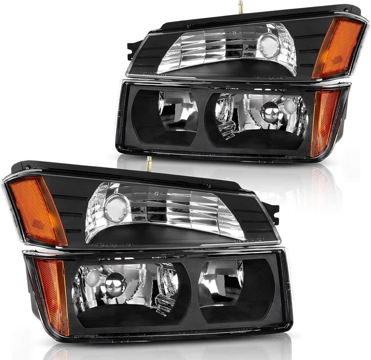 Headlight Assembly for 2002-2006 Chevy Avalanche Black Housing V6376