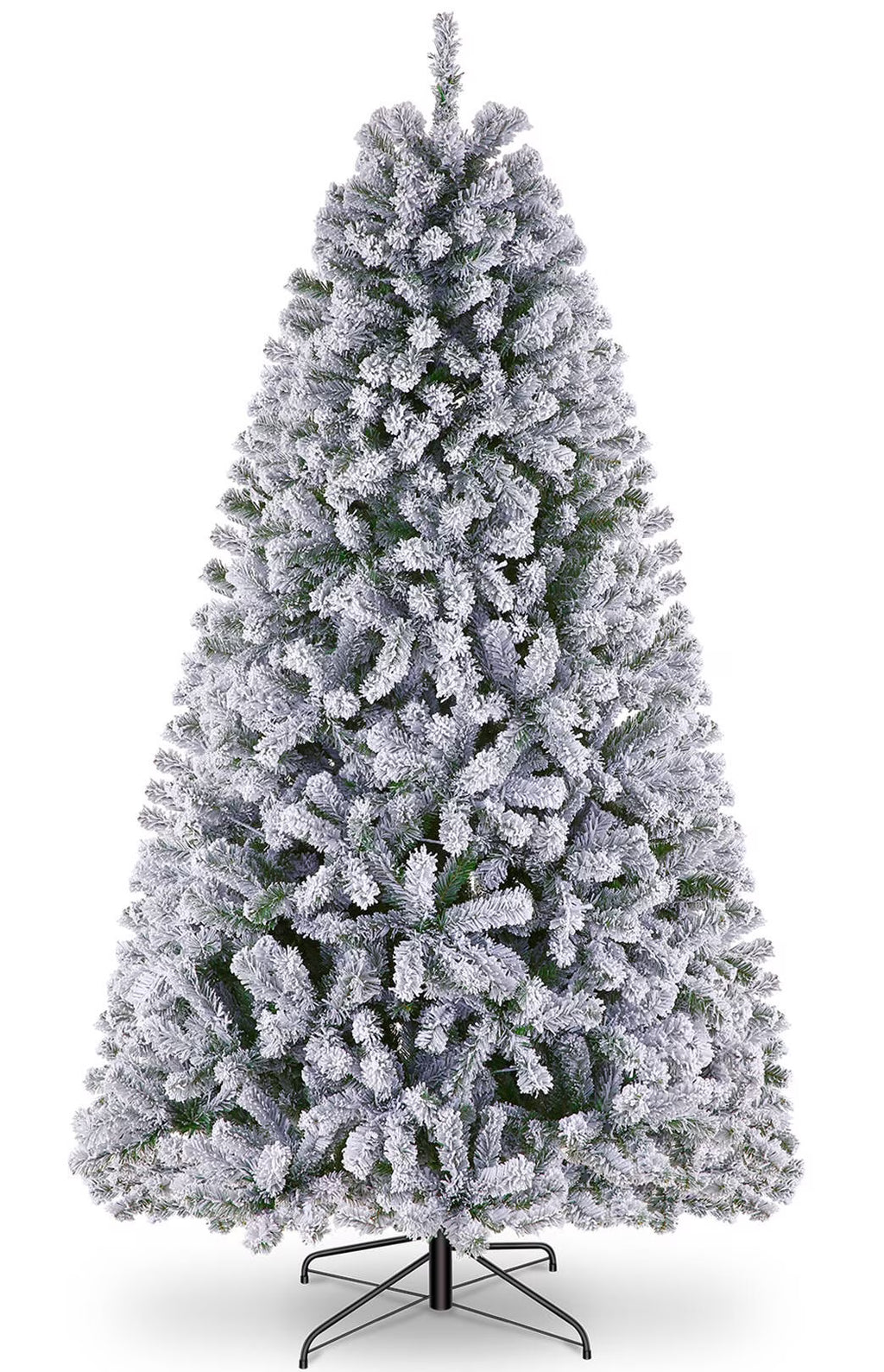 Flocked Artificial Christmas Tree 6 ft with 733 Branches Metal Base G56534