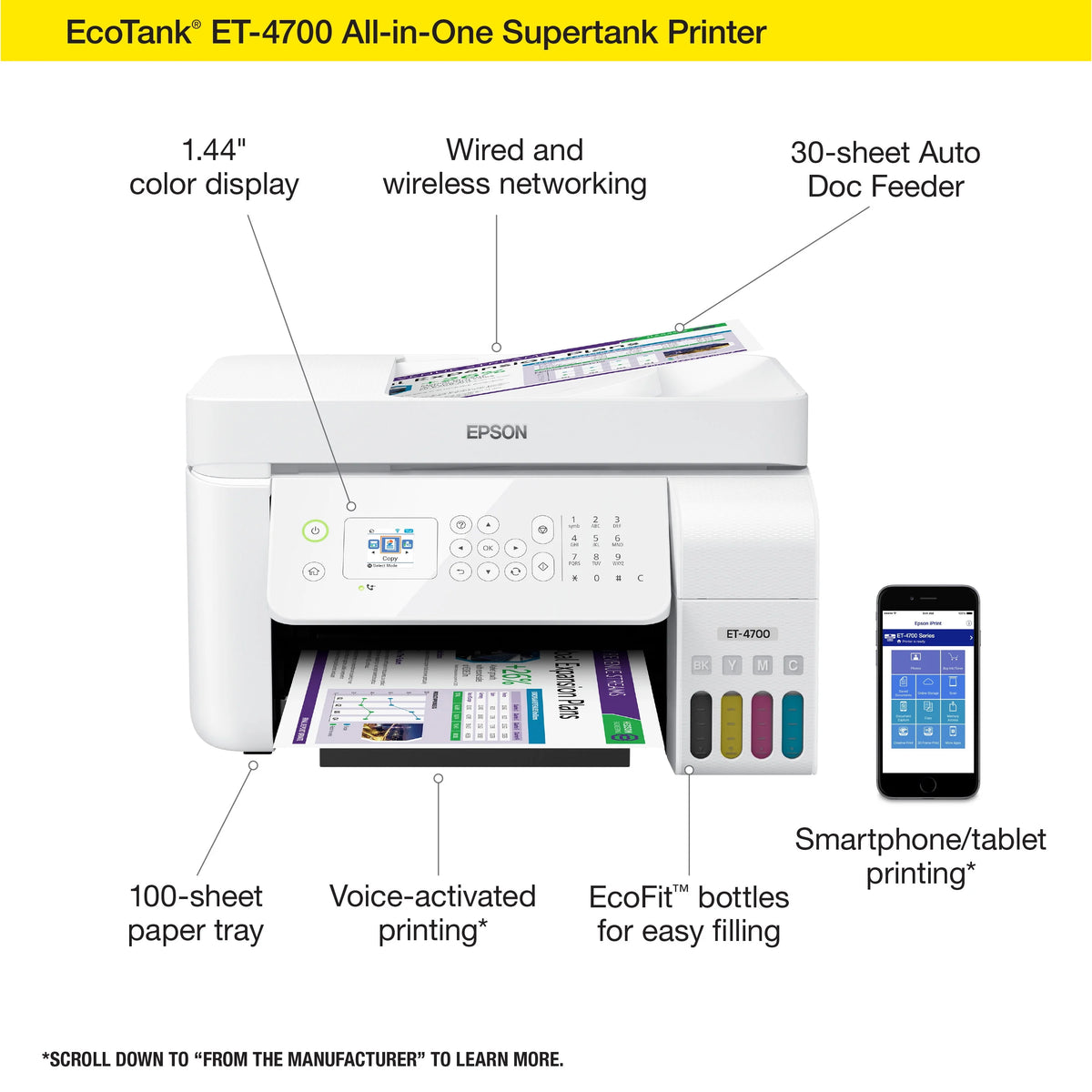 Wireless All-in-One Color Supertank Printer X1822