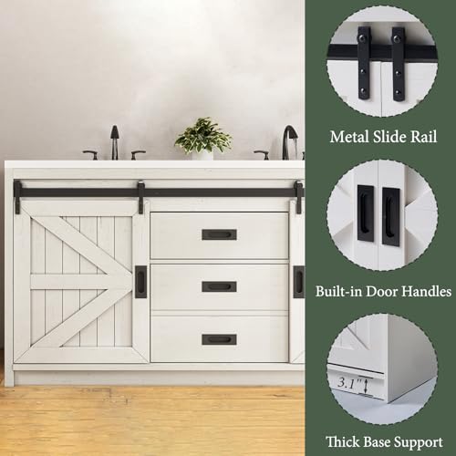 Gray Freestanding Double Vanity with Sink C22279