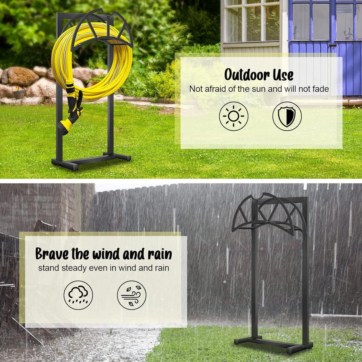 Freestanding Heavy Duty Black Hose Holder N242524