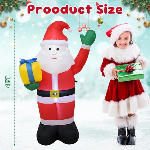 4 FT Christmas Snowman Inflatables with LED Lights W78918