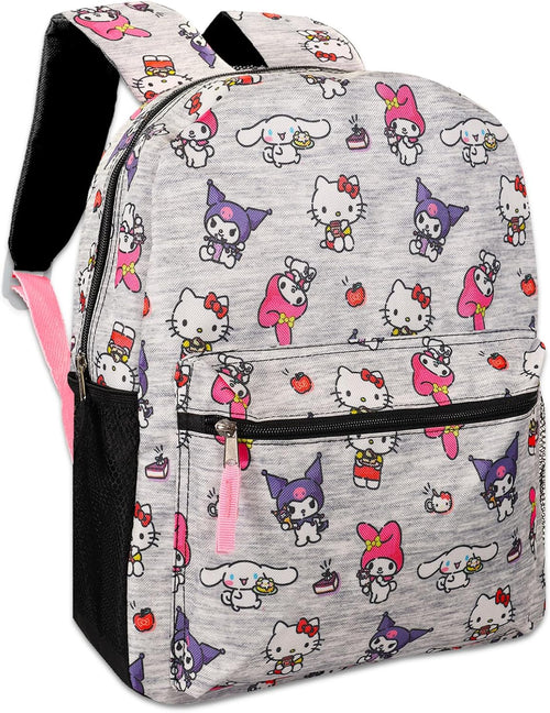16" Hello Kitty Backpack with Front Pocket and Stickers V40296