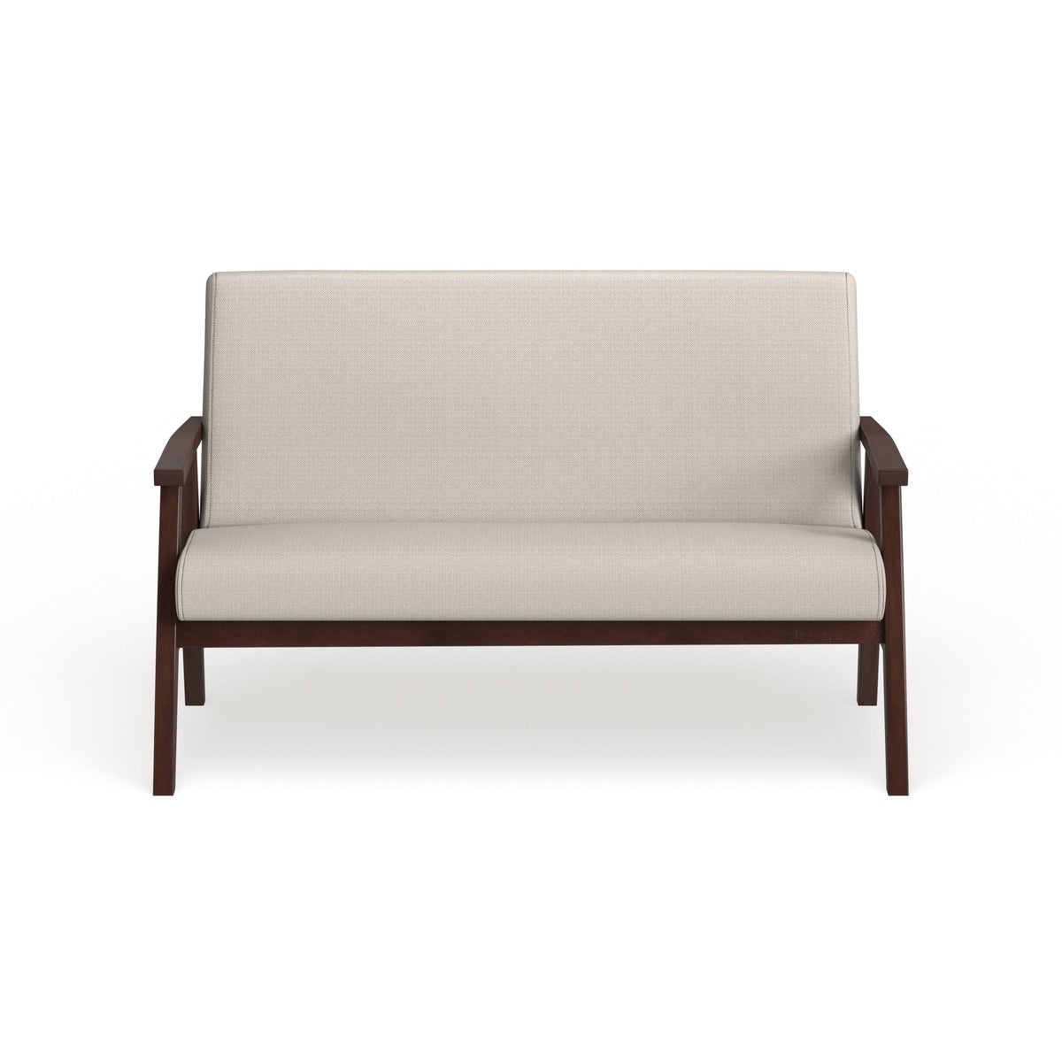 White Fabric Settee Loveseat O40989