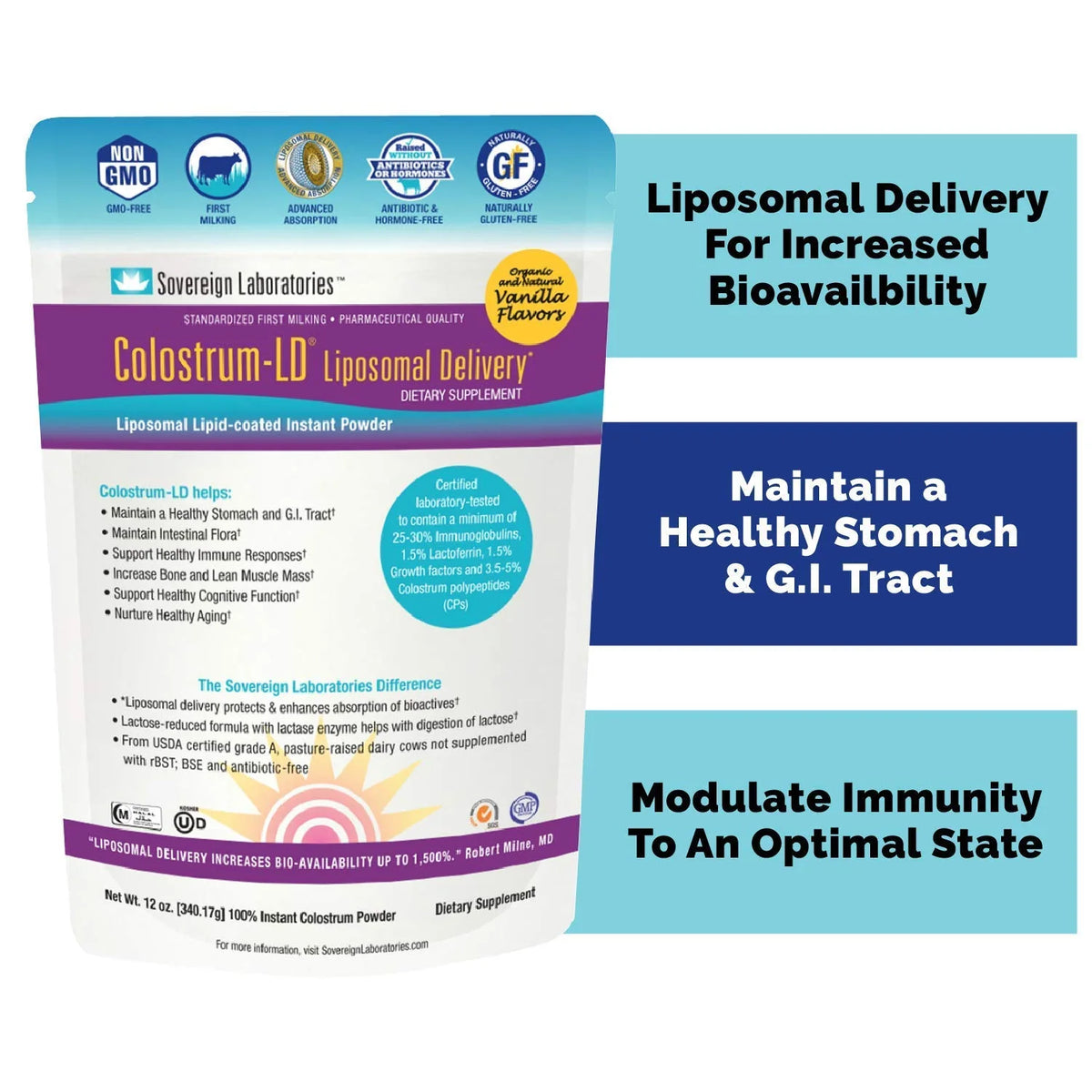 Organic Vanilla Colostrum Powder 12 Ounce J127