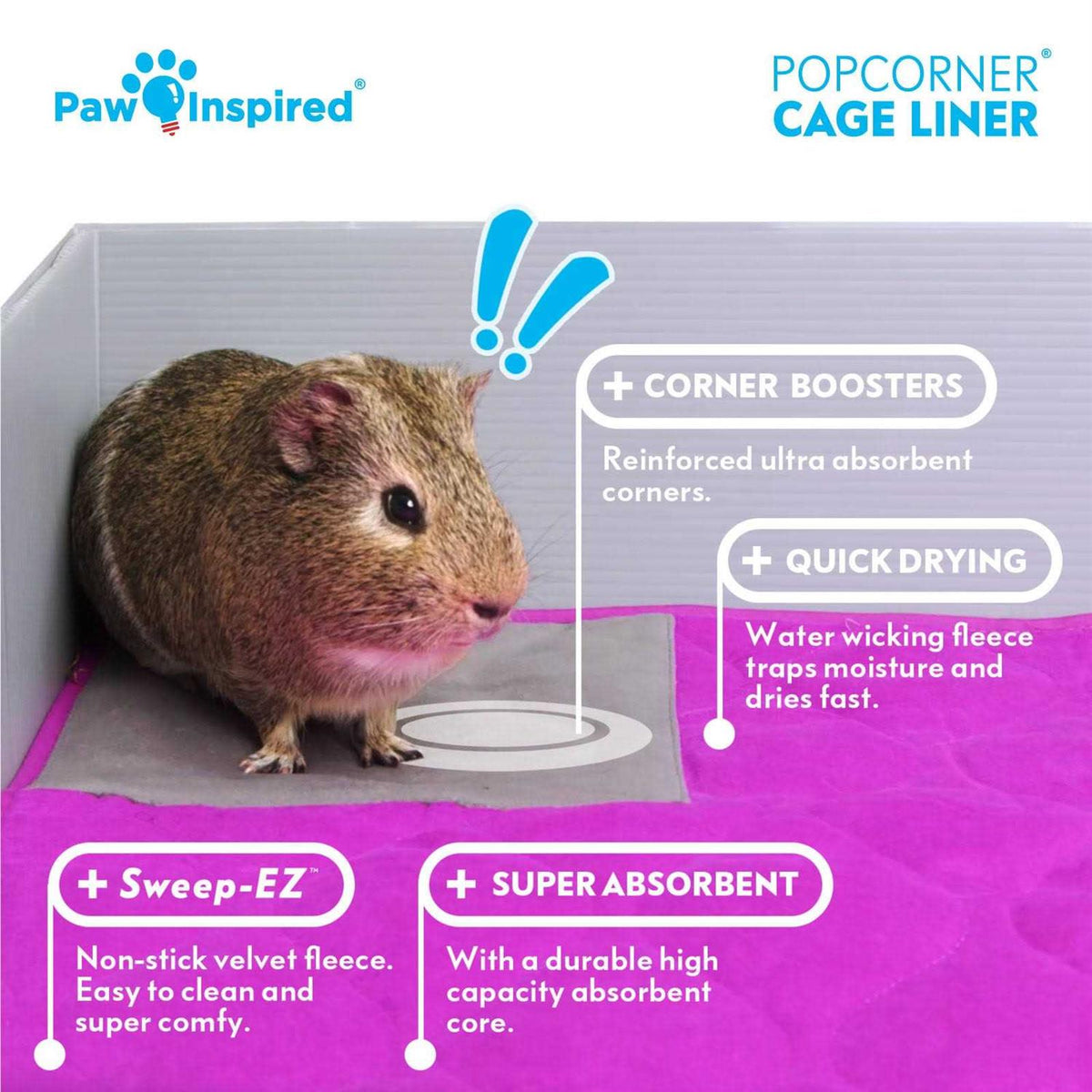 Washable Fleece Guinea Pig Cage Liners & Bedding N11300