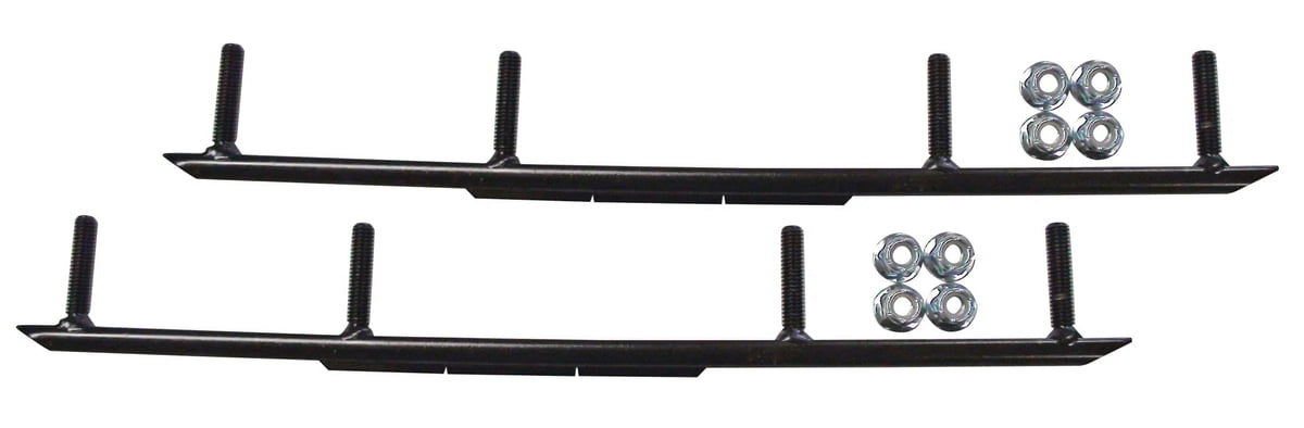 Green MTX Snowmobile Skis with 6" Round Bars Complete Kit G24995