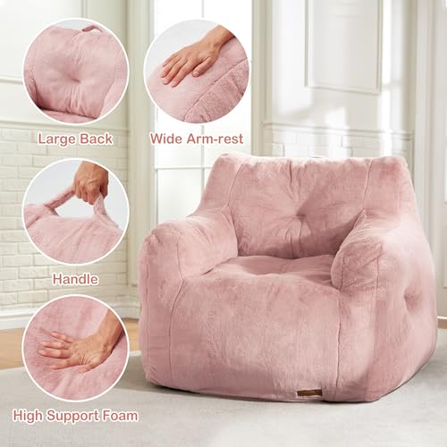 Furry Bean Bag Chair with Arms W15042