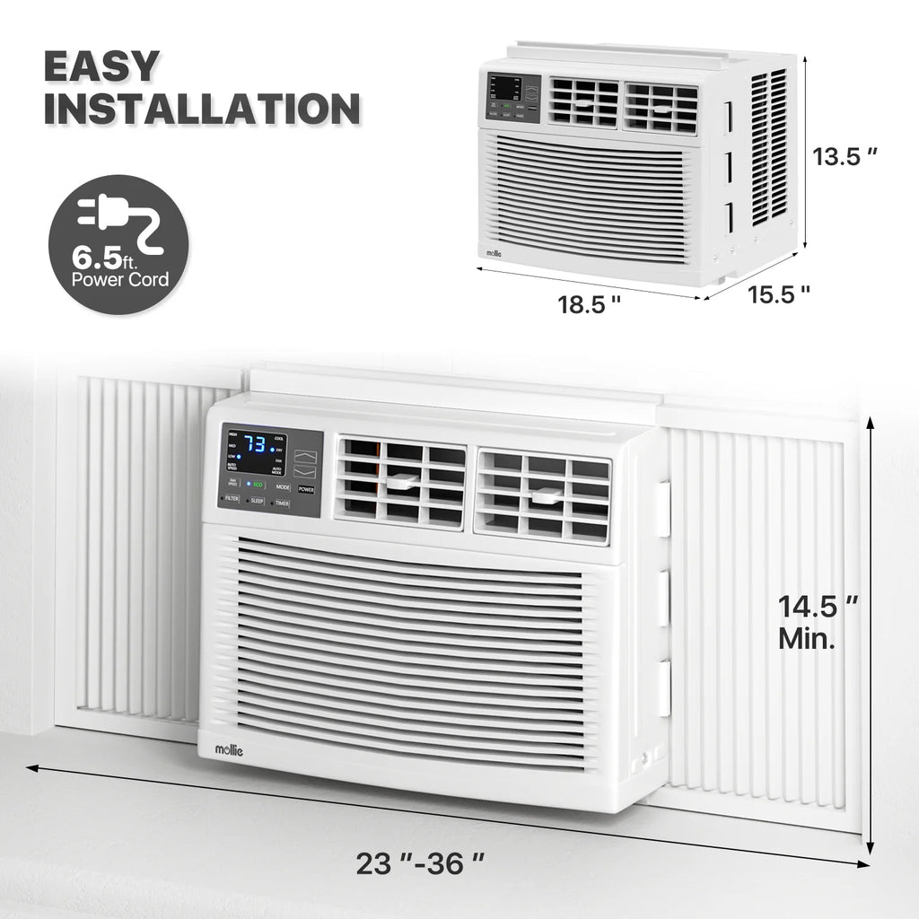 12,000 BTU 115V White Window Air Conditioner with Remote Control P493