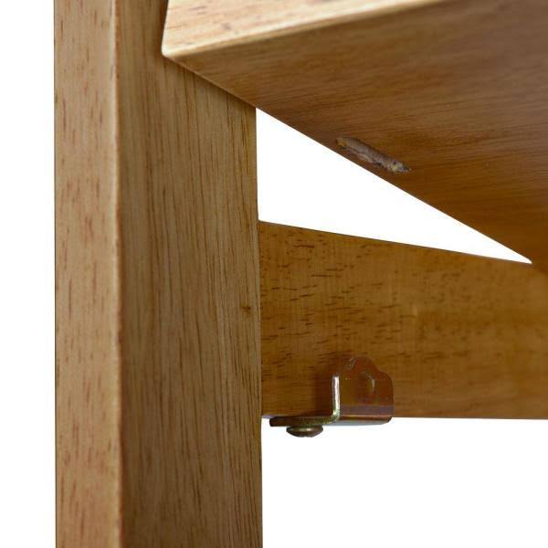 Medium Oak Wood 3-Shelf Foldable Corner Bookcase Y136