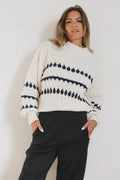 Navy Knit Sweater Q874004