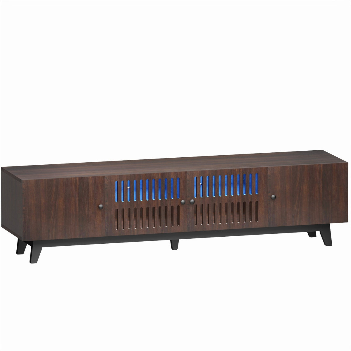 Brown 66 in TV Stand with Storage and LED Light I307