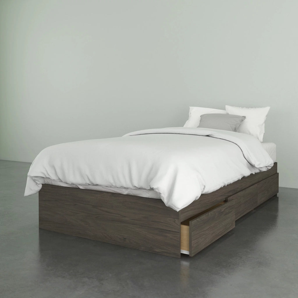 Twin Size Storage Wood Bed Frame with 3 Drawers S962357