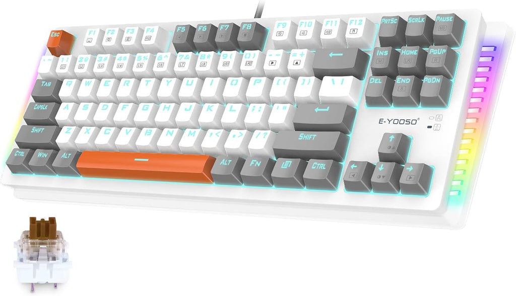 87 Keys Wired Mechanical Keyboard with Brown Switches D61597
