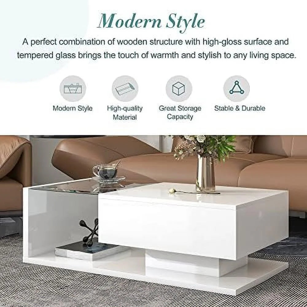 Marble Coffee Table with Black Faux Marble Top Gold Metal Base E6601