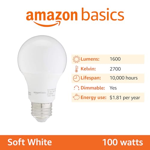 A19 LED Light Bulbs 60 Watt Equivalent 9W E26 Soft White 2700K Dimmable 6-Pack X59459