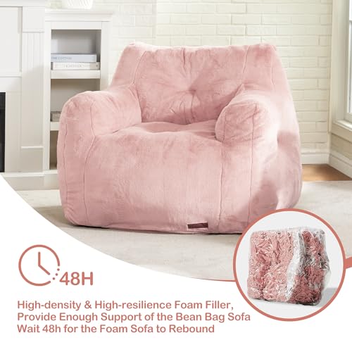 Furry Bean Bag Chair with Arms W15042