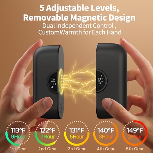 2 Pack 9000mAh Rechargeable Magnetic Electric Hand Warmers with Power Bank I167510