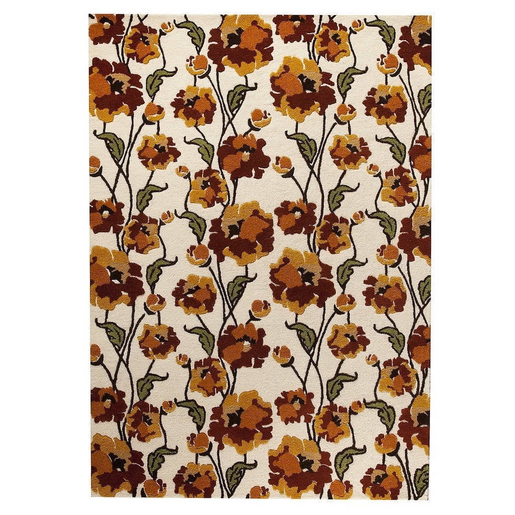 Handmade Indo Fiore Rug Rust 5' x 8' S388