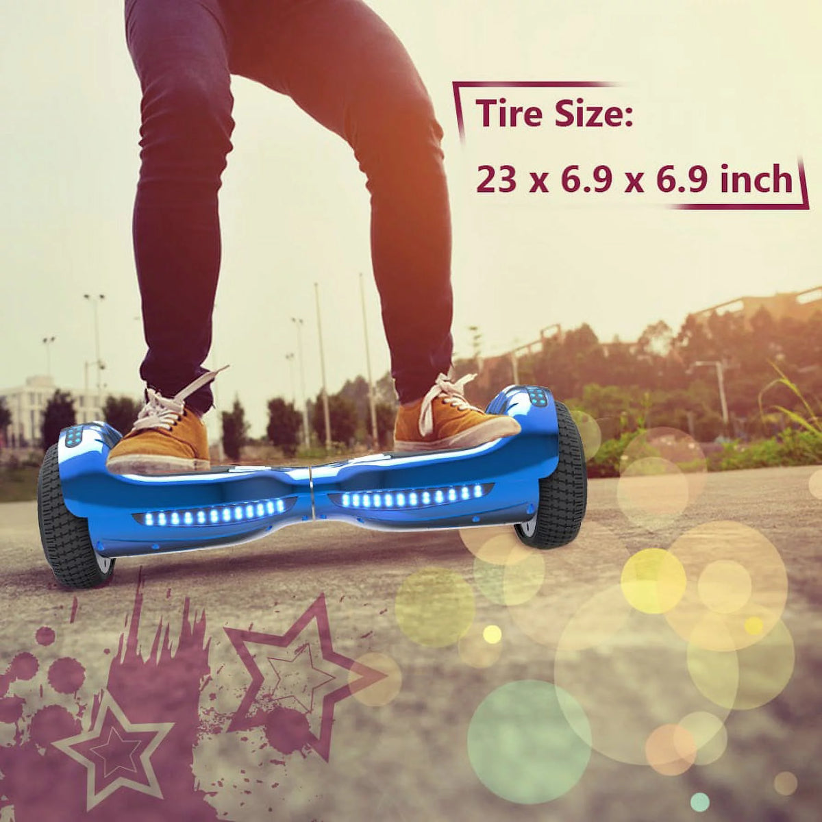 Chrome Blue Self Balancing Hoverboard with LED Light L64050