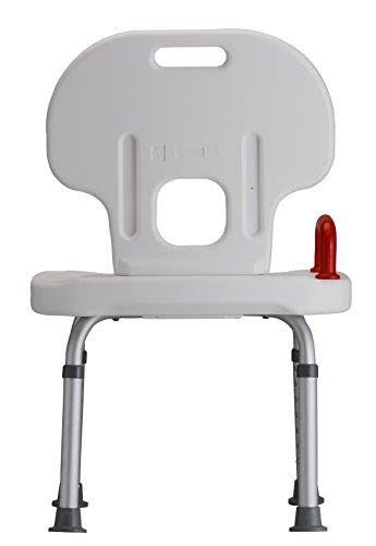 White Bath Seat with Back and Handle P5365