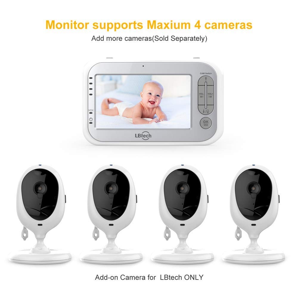 Video Baby Monitor with Two Cameras and 4.3 LCD F36423