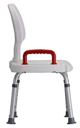 White Bath Seat with Back and Handle P5365
