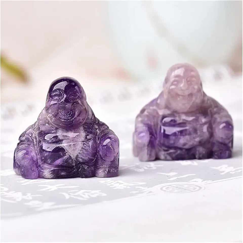 Natural Quartz Carved Maitreya Buddha Crystal Statue X675