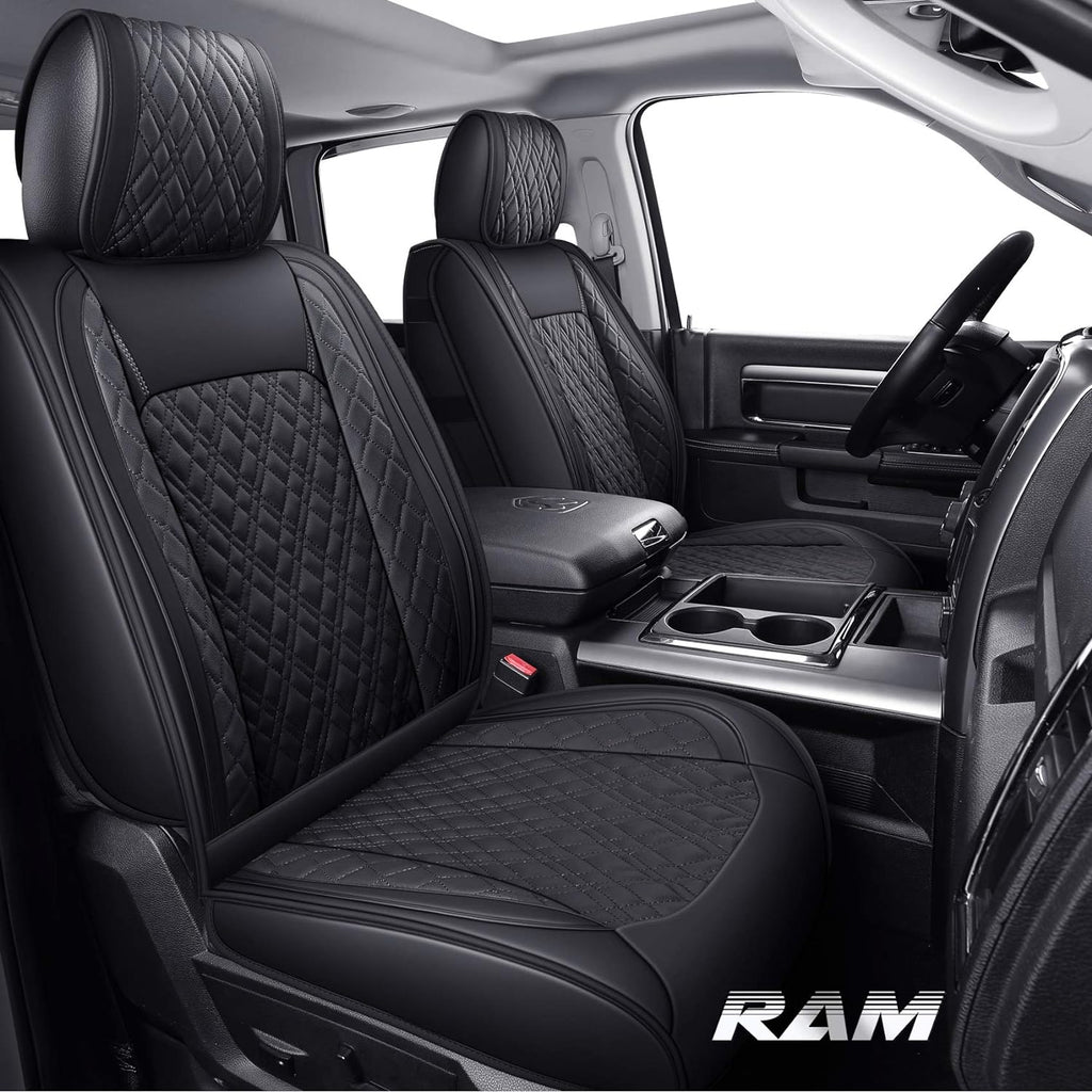Black-Brown 2 Pc Front Car Seat Covers J906819