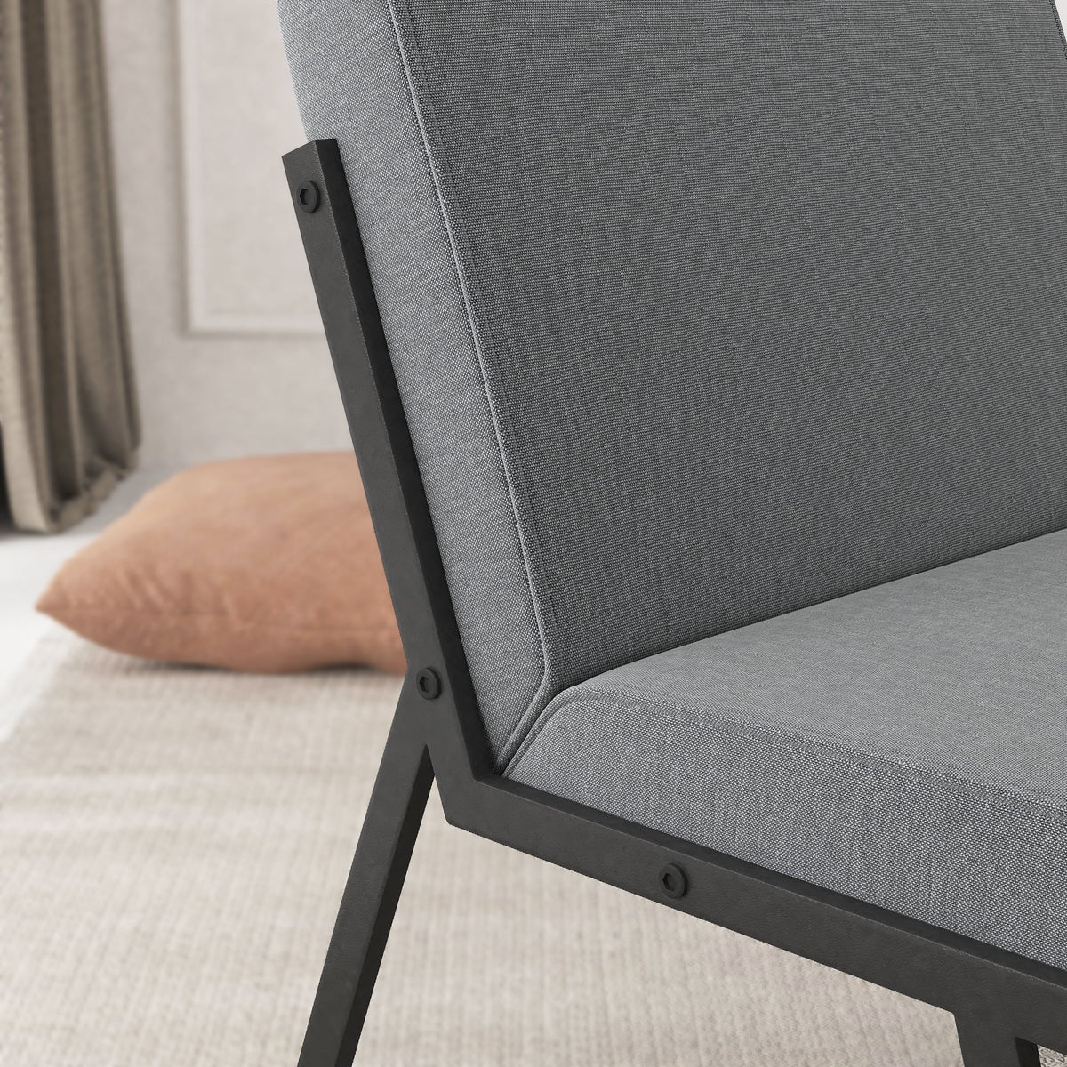 Modern Upholstered Accent Chair with Ottoman Linen Chair E3231