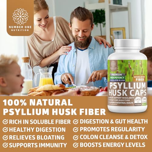 Psyllium Husk Capsules 1450 mg 240 Caps D697