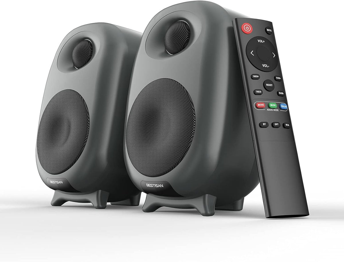 Powered Bluetooth Wireless Bookshelf Speaker with Optical Input T971583