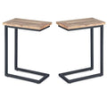 Solid Wood C-Shape End Table Set W91550