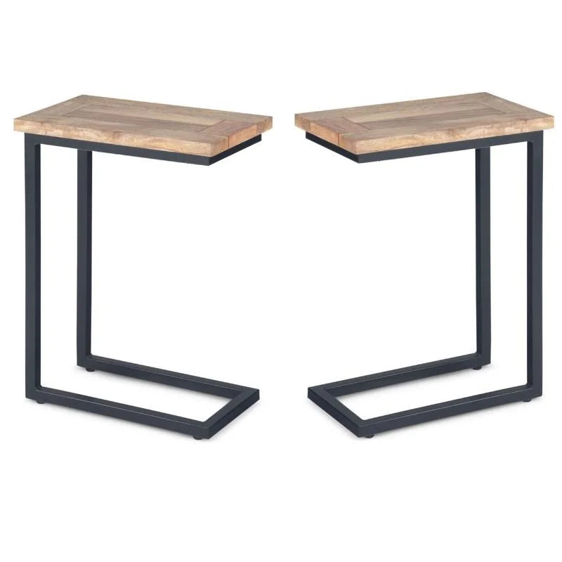 Solid Wood C-Shape End Table Set W91550